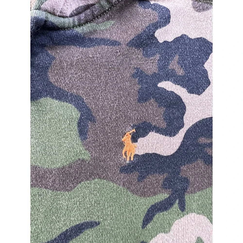 Polo Ralph Lauren Jacket Youth 7 Boys Camouflage Full Zip Hooded Pockets Preppy